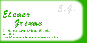 elemer grimme business card